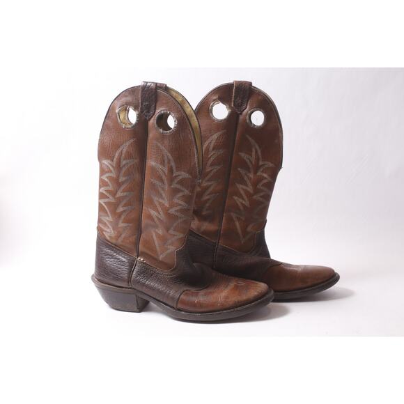 Wrangler Buckaroo Cowboy Boots 10 D Brown Leather with Decor  ~ 260302-WH 1013 main image 4